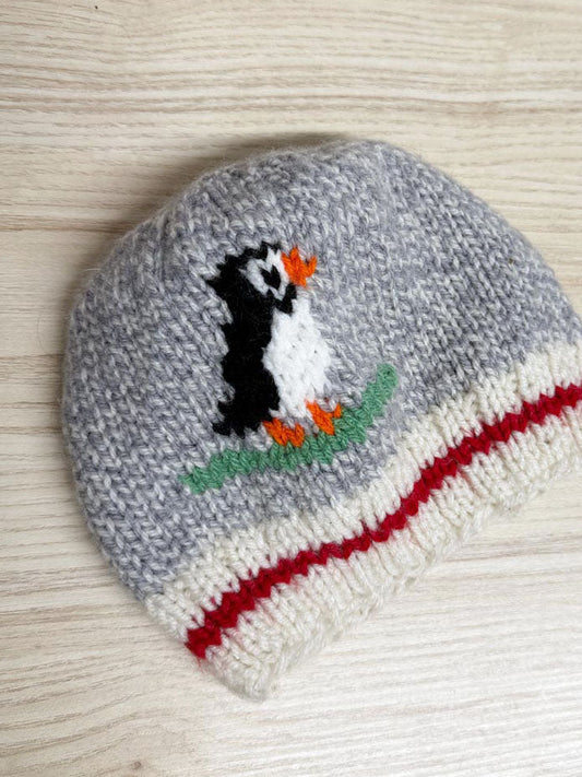 handmade wool penguin knit beanie - good market thrift store