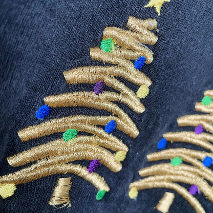 vintage made in usa happy holidays embroidered crew