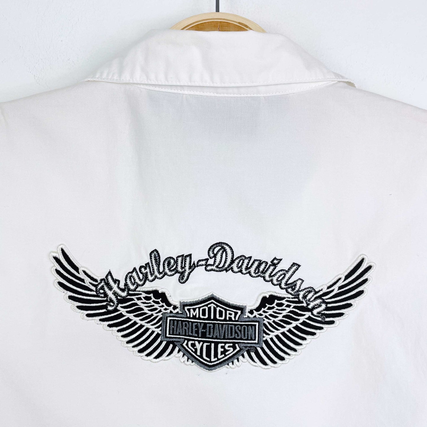 harley davidson sleeveless button down shirt