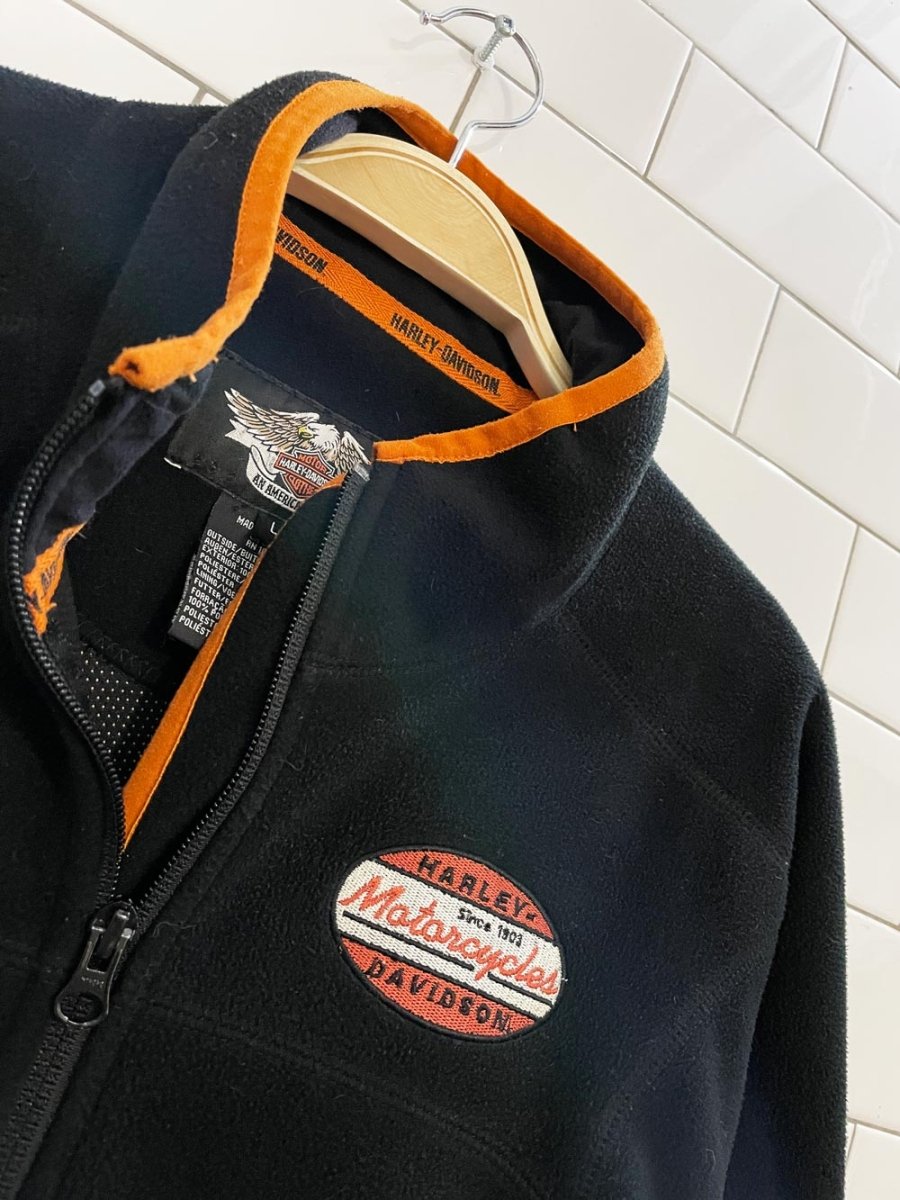 harley davidson motorcycles fleece soft shell full zip jacket - good market thrift store