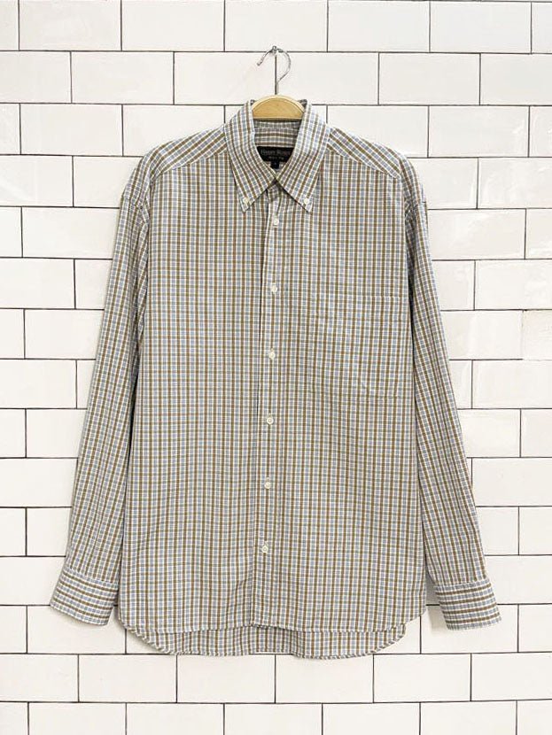 harry rosen check dress shirt | made in Italy - good market thrift store