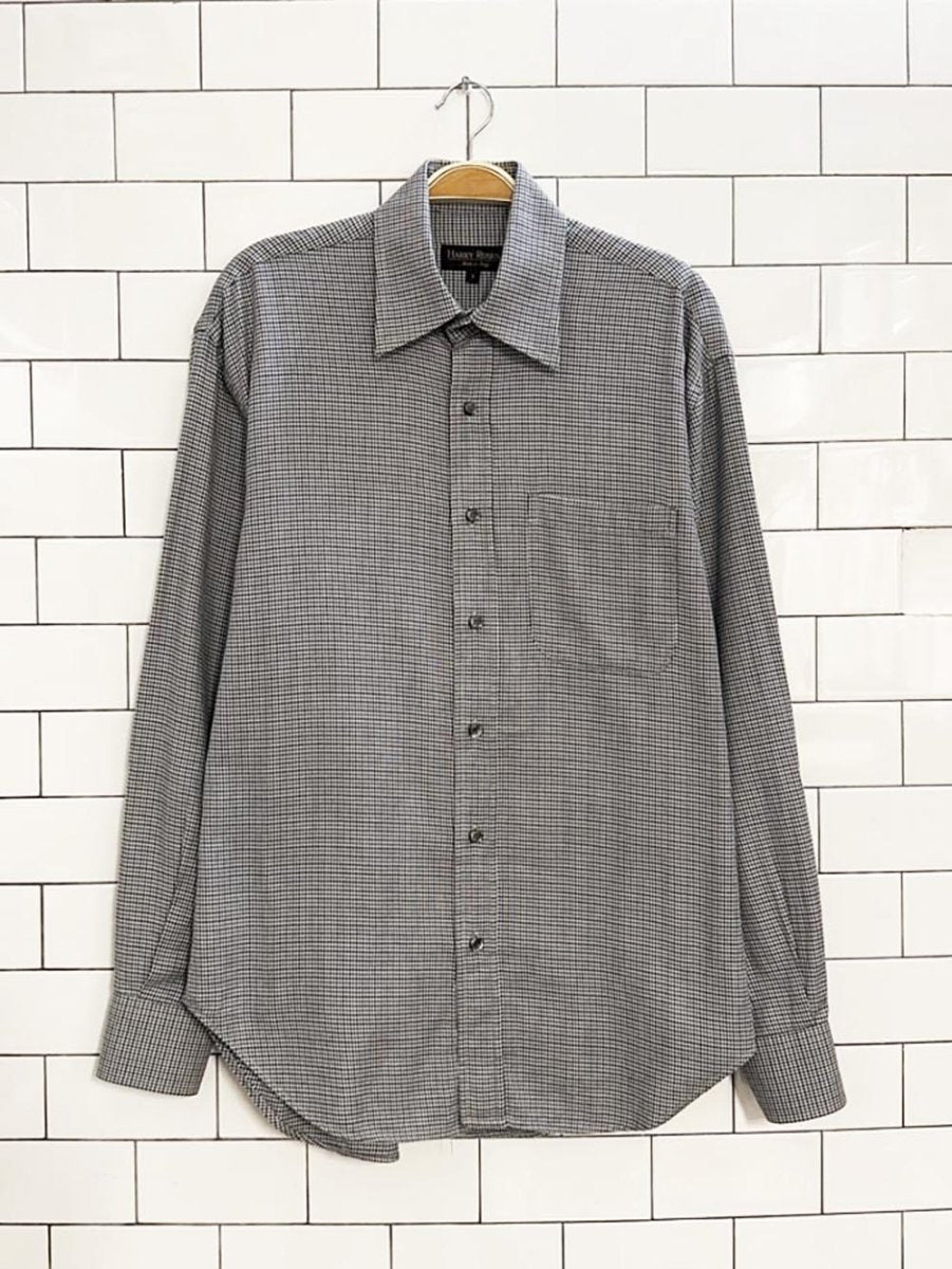 harry rosen houndstooth dress shirt | made in Italy - good market thrift store