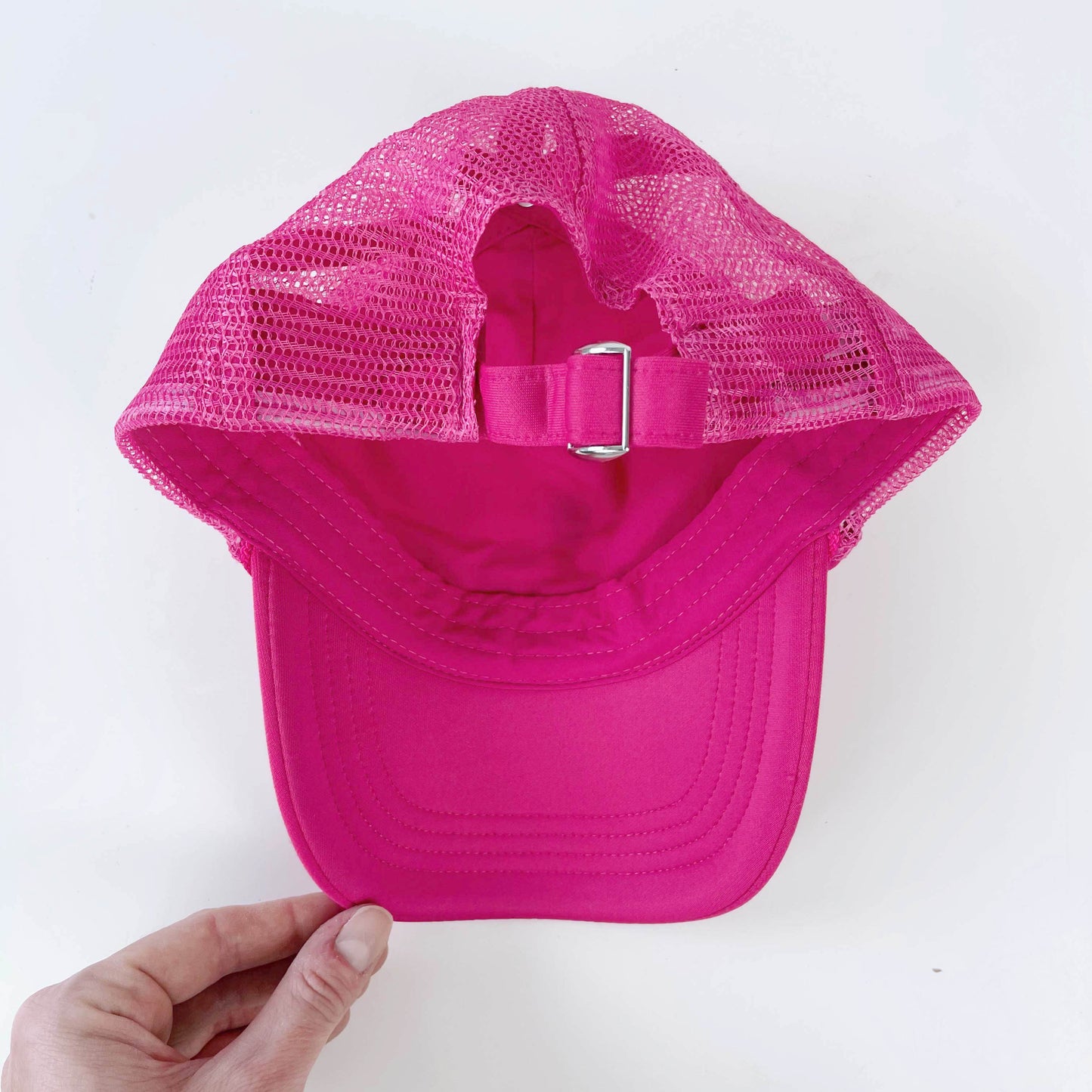 pink embroidered love trucker hat