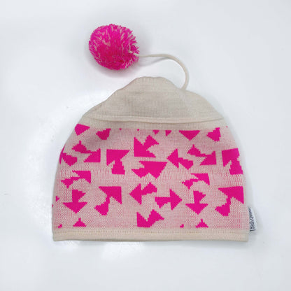 vintage conte of florence pink pom ski toque - one size