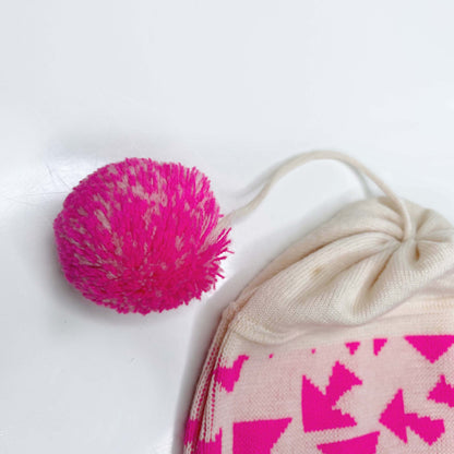 vintage conte of florence pink pom ski toque - one size