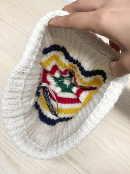 hbc stripes wool - blend pom knit hat - good market thrift store