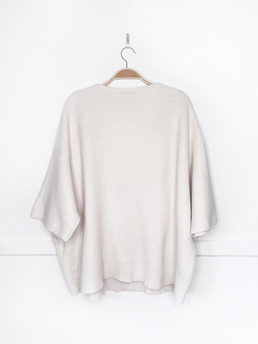 helmut lang cashmere-blend oversized ribbed knit v-neck sweater top - good market thrift store