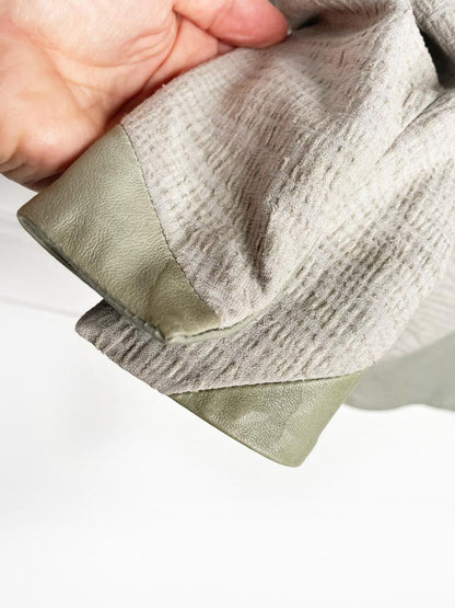 helmut lang lamb leather strong shoulder blazer | made in USA - good market thrift store