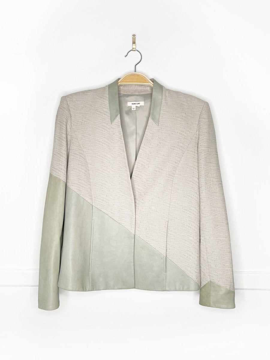 helmut lang lamb leather strong shoulder blazer | made in USA - good market thrift store