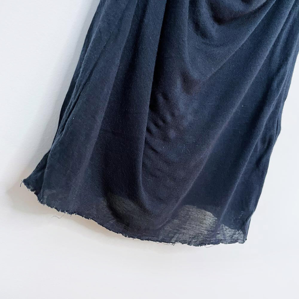 helmut lang ruched drape modal midi dress