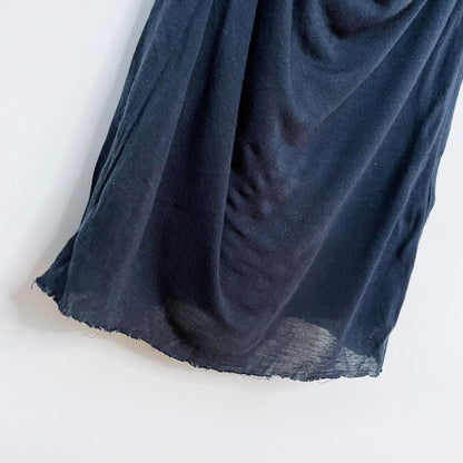 helmut lang ruched drape modal midi dress