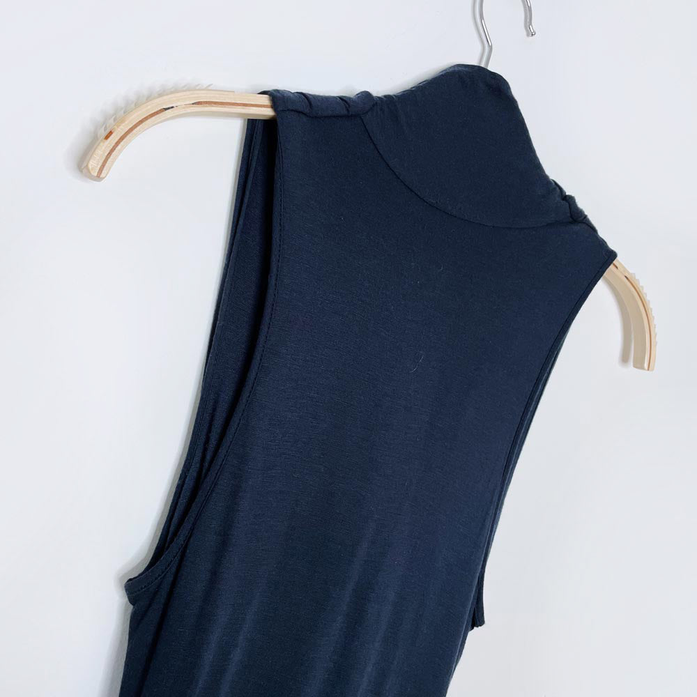 helmut lang ruched drape modal midi dress