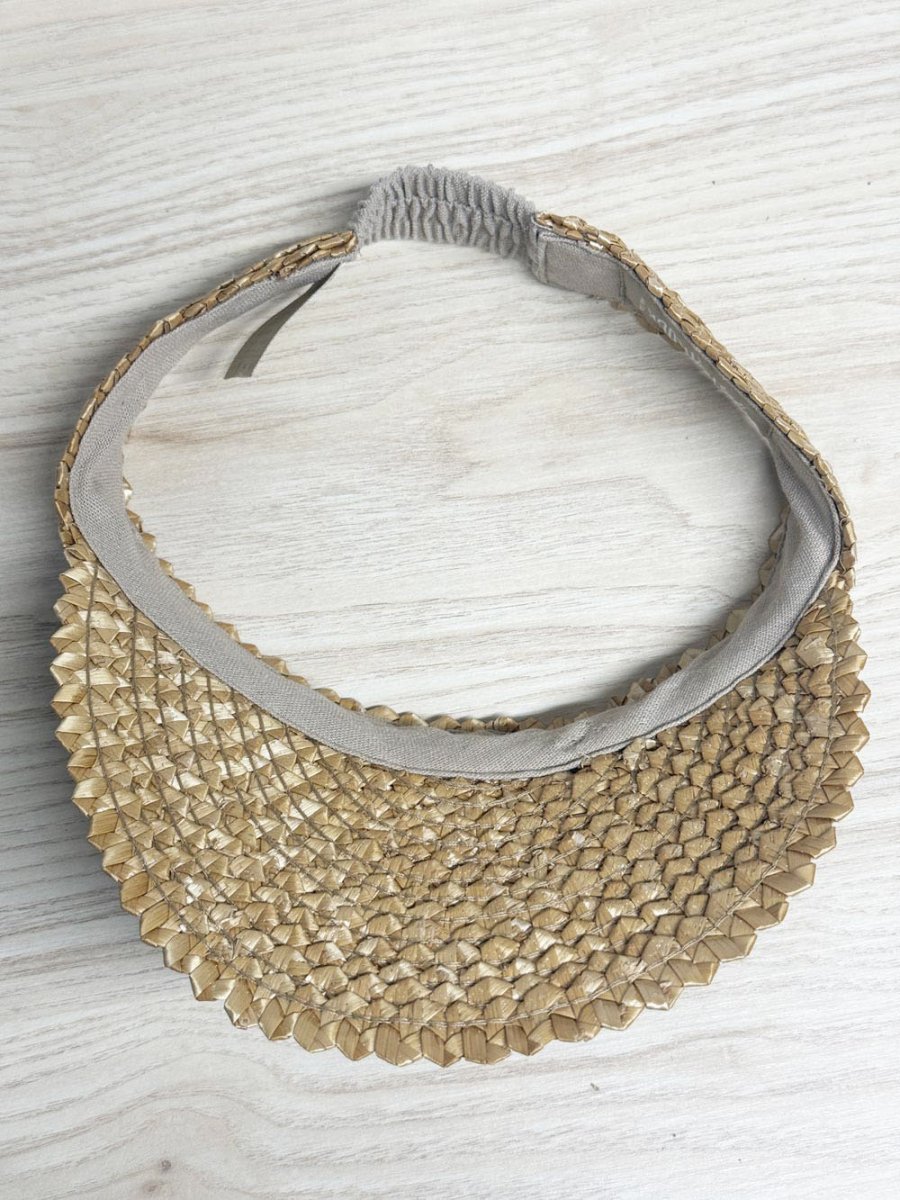 hemlock hat co. capri straw sun visor | linen lining - good market thrift store