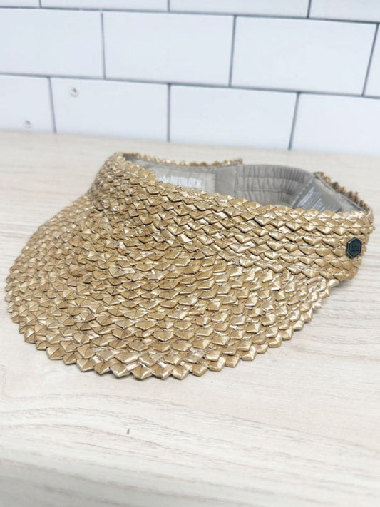 hemlock hat co. capri straw sun visor | linen lining - good market thrift store