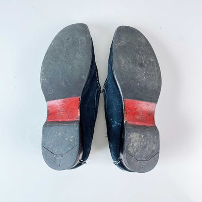 hermes blue suede leather driving loafers