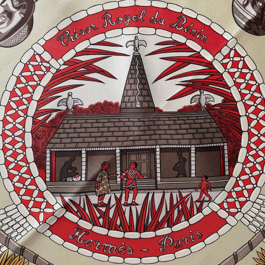 vintage hermès 100% silk hand-rolled scarf