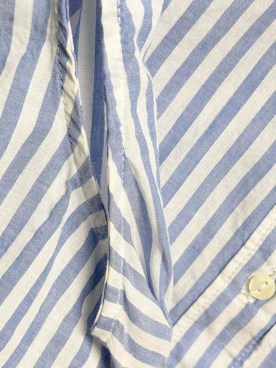 h&m blue stripe full button sleeveless top - good market thrift store