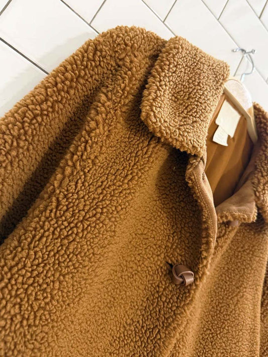 h&m faux shearling boxy fleece teddy coat - good market thrift store
