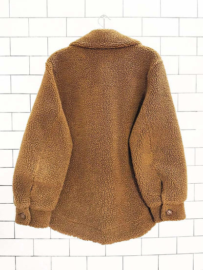 h&m faux shearling boxy fleece teddy coat - good market thrift store