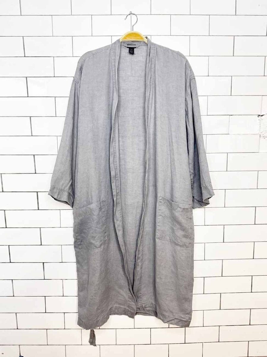h&m home 100% stone washed linen robe - good market thrift store