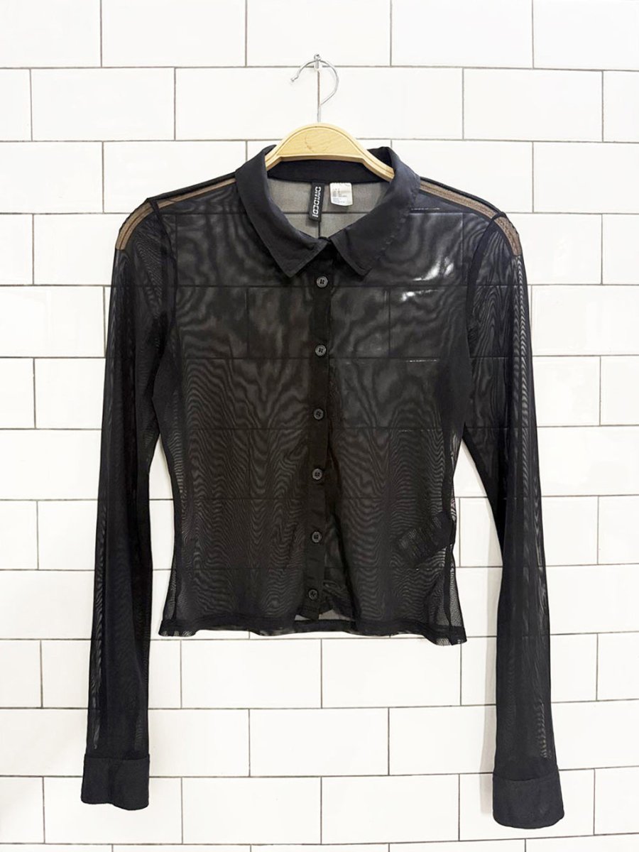 h&m mesh full button shirt - good market thrift store