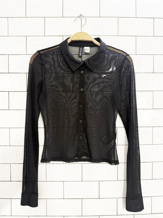 h&m mesh full button shirt - good market thrift store