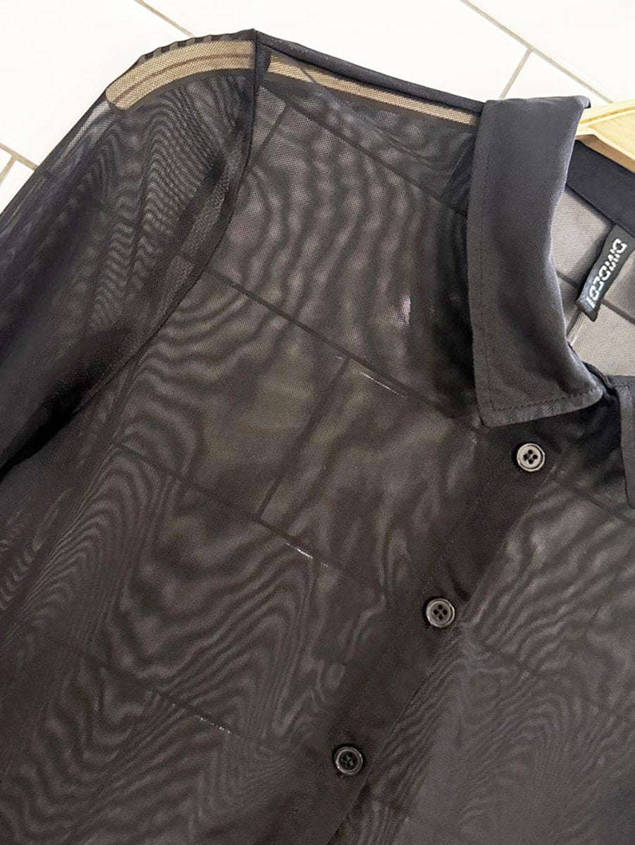 h&m mesh full button shirt - good market thrift store