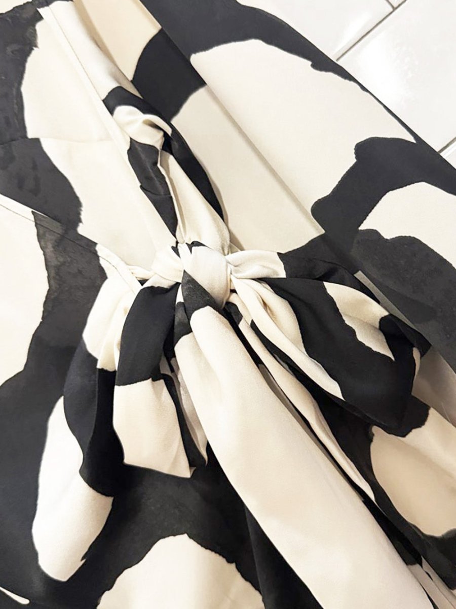 h&m satin kimono sleeve wrap dress - good market thrift store