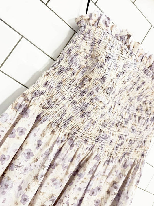 h&m smocked strapless floral midi dress - good market thrift store