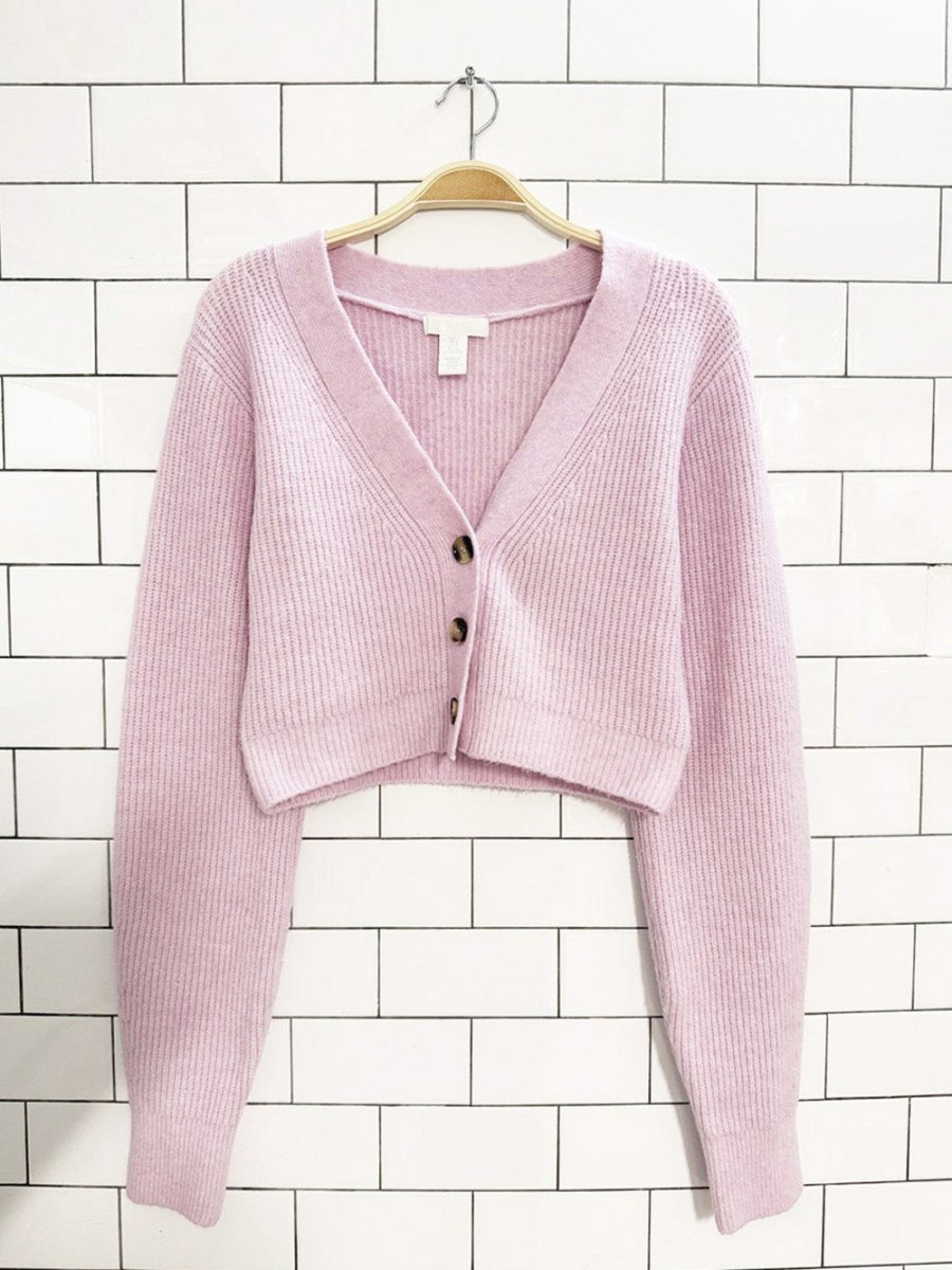 h&m soft full button cropped knit cardigan - good market thrift store