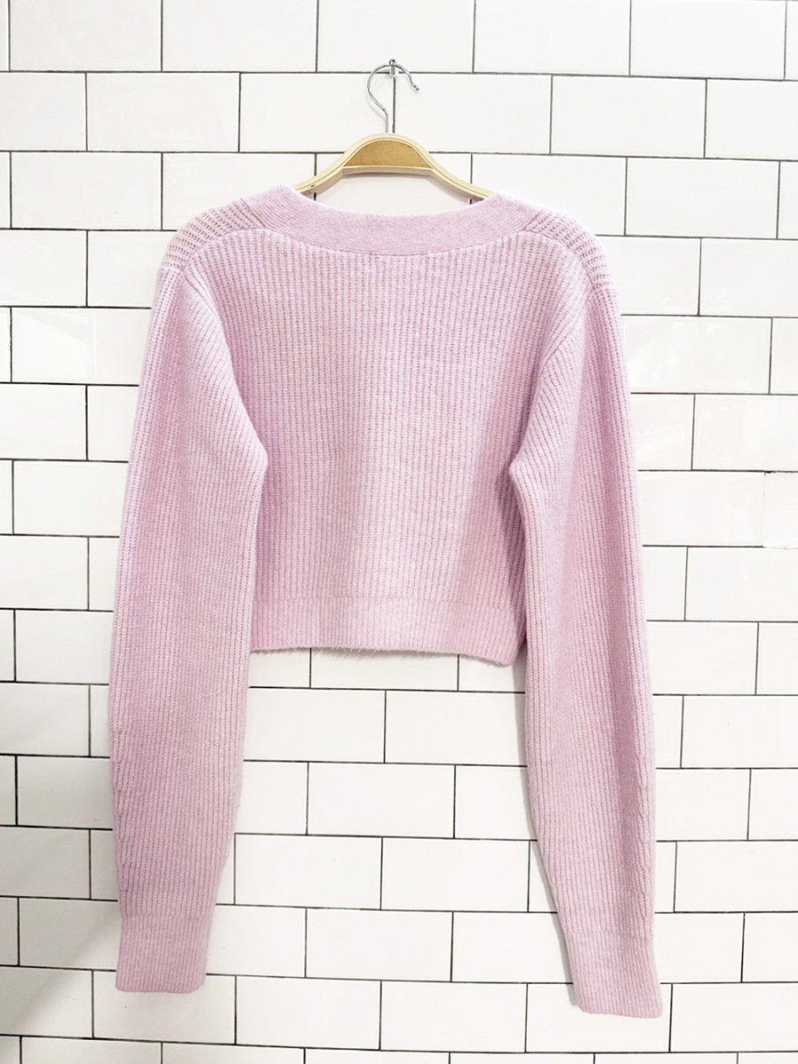 h&m soft full button cropped knit cardigan - good market thrift store