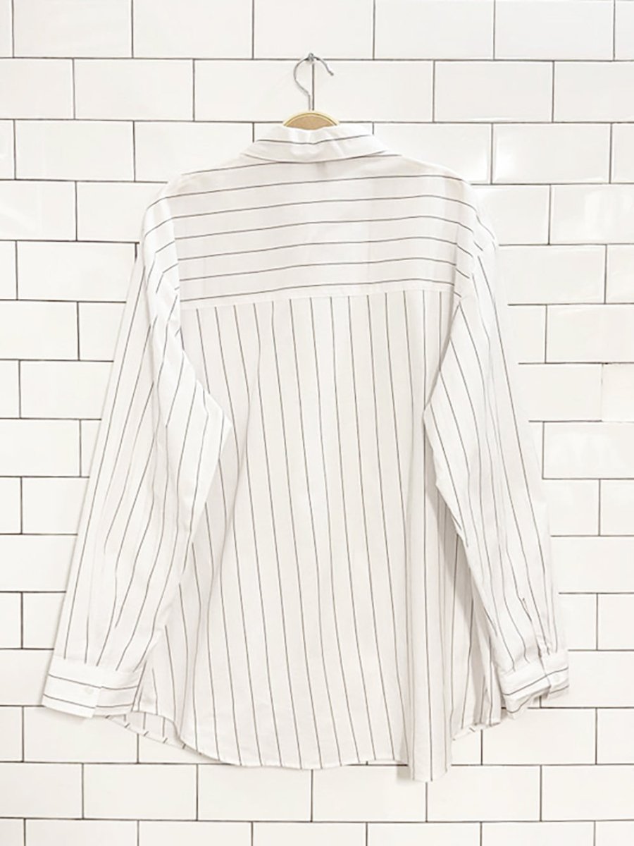 h&m striped full button menswear shirt - good market thrift store