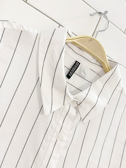 h&m striped full button menswear shirt - good market thrift store