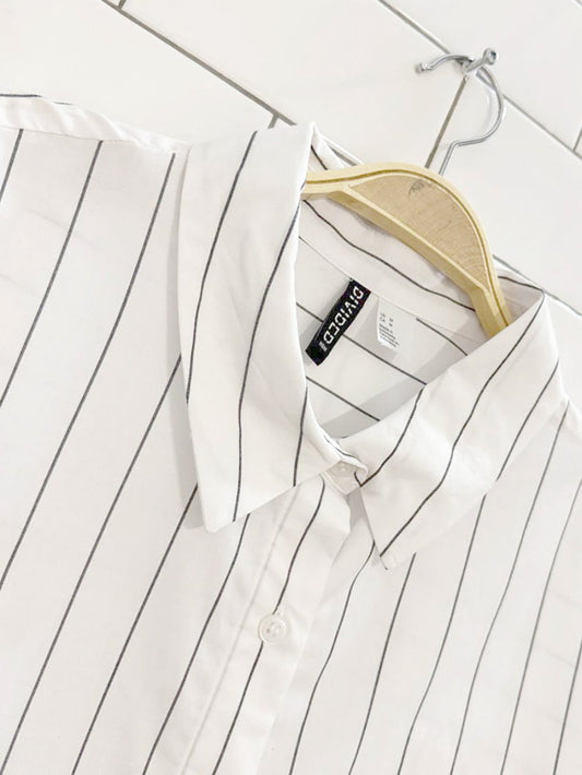 h&m striped full button menswear shirt - good market thrift store