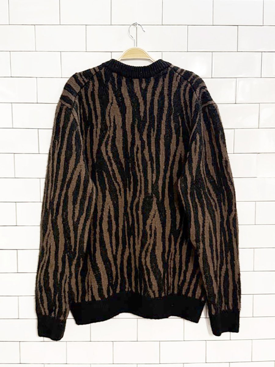 h&m wool - blend animal print knit sweater - good market thrift store