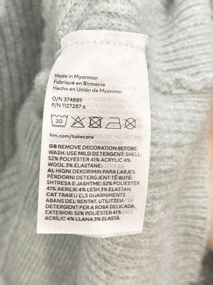 h&m wool - blend bedazzled bow button knit cardigan - good market thrift store