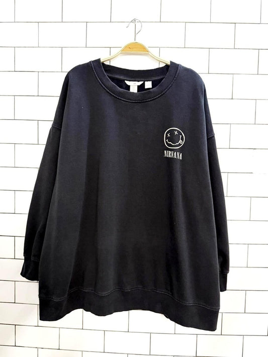 h&m x nirvana cozy crewneck sweatshirt - good market thrift store