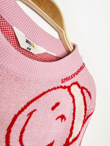 h&m x smiley holiday knit sweater - good market thrift store