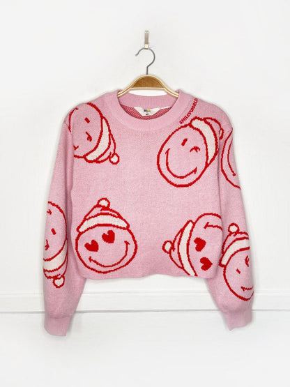 h&m x smiley holiday knit sweater - good market thrift store
