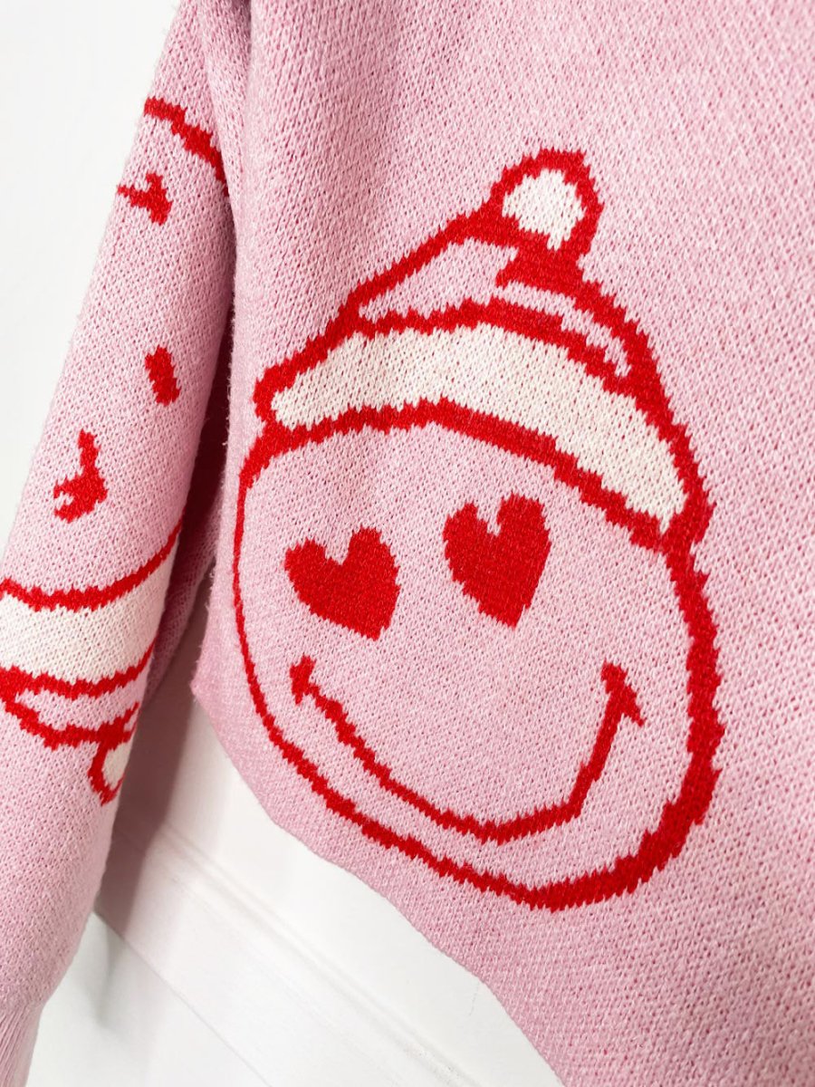 h&m x smiley holiday knit sweater - good market thrift store