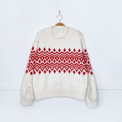 h&m fair isle holiday knit sweater