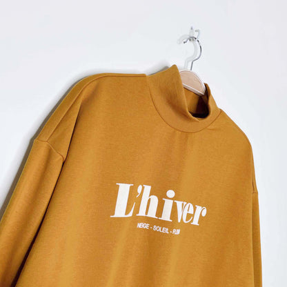 h&m l'hiver flocked mock neck sweatshirt - size medium