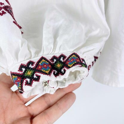 vintage 60s boho embroidered folk peasant blouse
