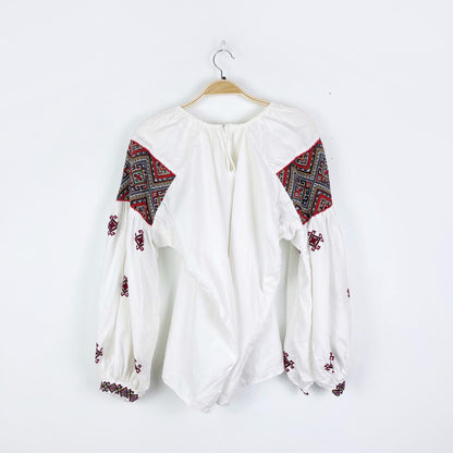 vintage 60s boho embroidered folk peasant blouse