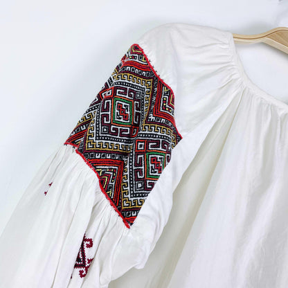 vintage 60s boho embroidered folk peasant blouse