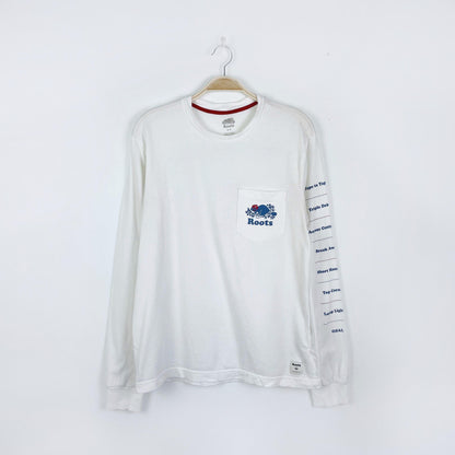 roots 2020 hockey long sleeve pocket tee - size small