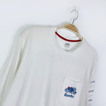 roots 2020 hockey long sleeve pocket tee - size small