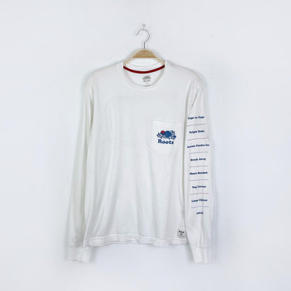 roots 2020 hockey long sleeve pocket tee - size small