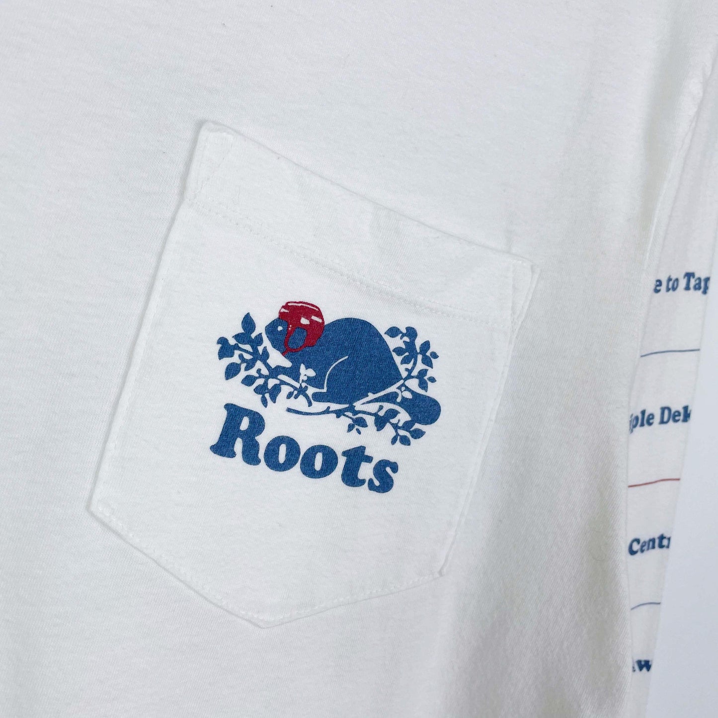 roots 2020 hockey long sleeve pocket tee - size small