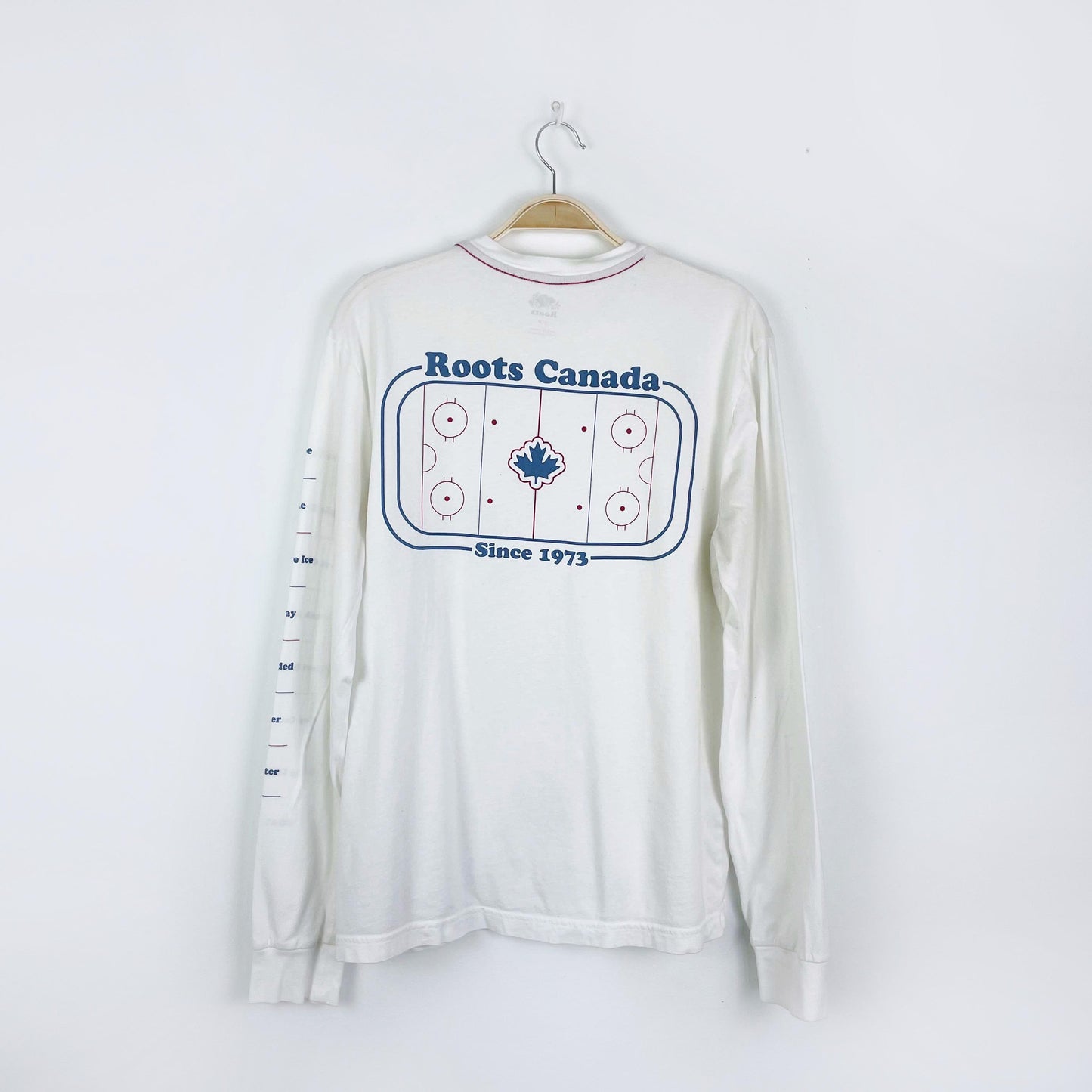 roots 2020 hockey long sleeve pocket tee - size small